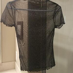Mesh glitter top